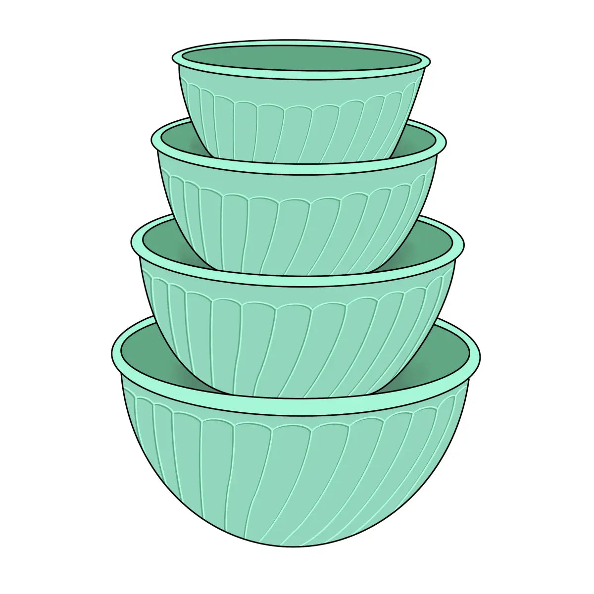 Vintage Jadeite Mixing Bowls Magnet - Extremely Retro