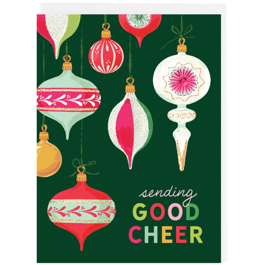 Vintage Ornaments Christmas Card - Smudge Ink