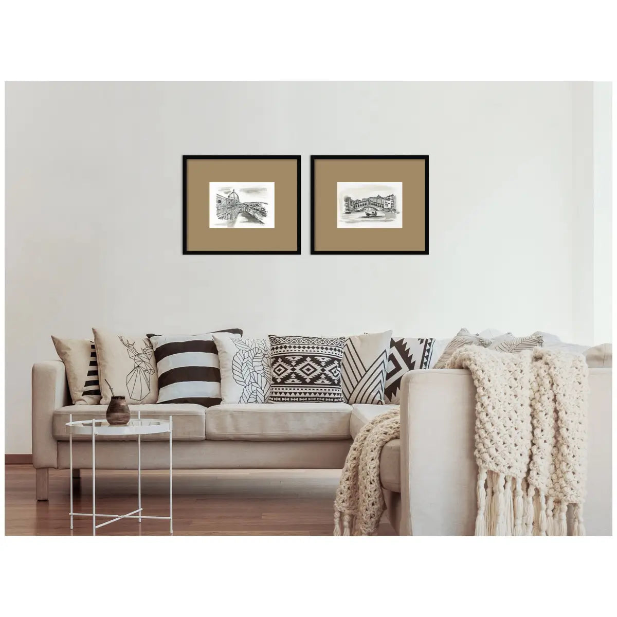 Framed Art Prints - Vintage Postcards Florence & Venice 2 pc Set - kateandlaurel