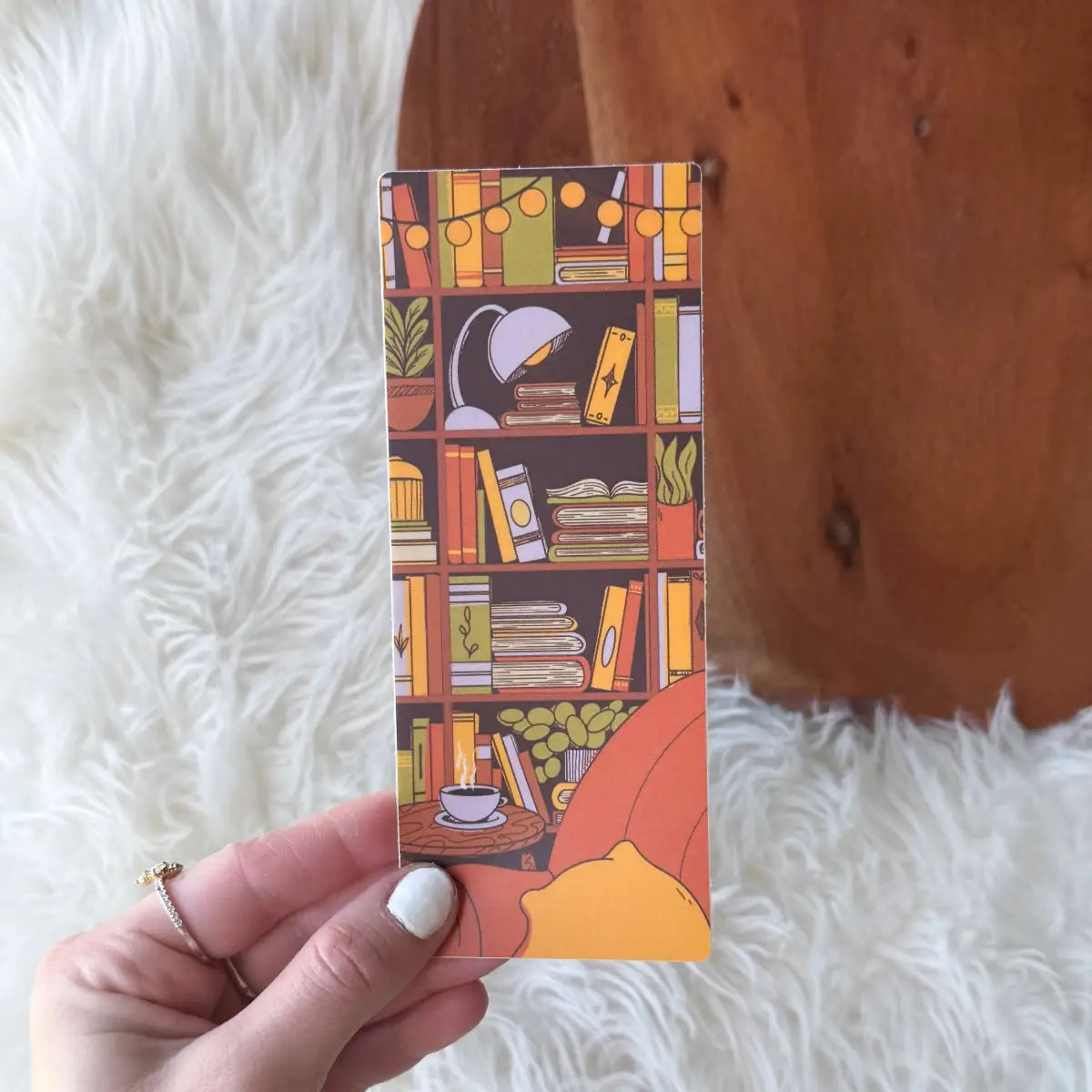 Vinyl Sticker Bookmark - Cozy Bookshelf Corner - Big Moods