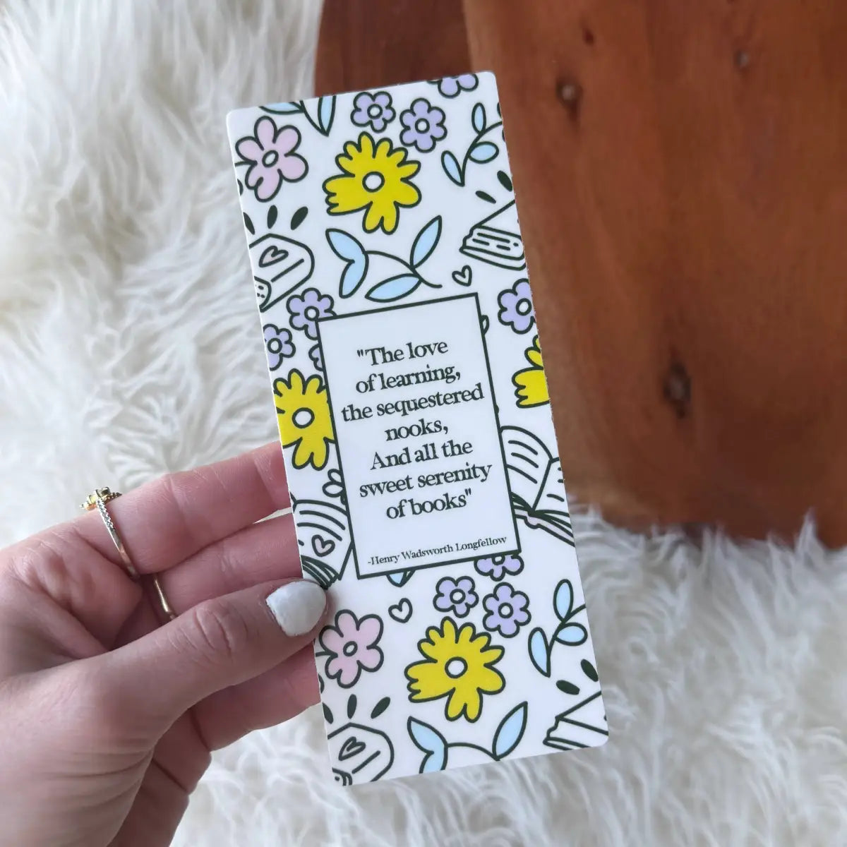 Vinyl Sticker Bookmark - Henry Wadsworth Longfellow Quote - Big Moods