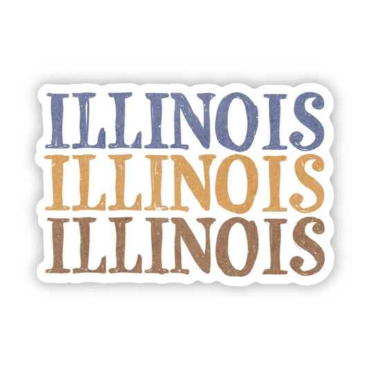 Vinyl Sticker - Illinois Text - Big Moods