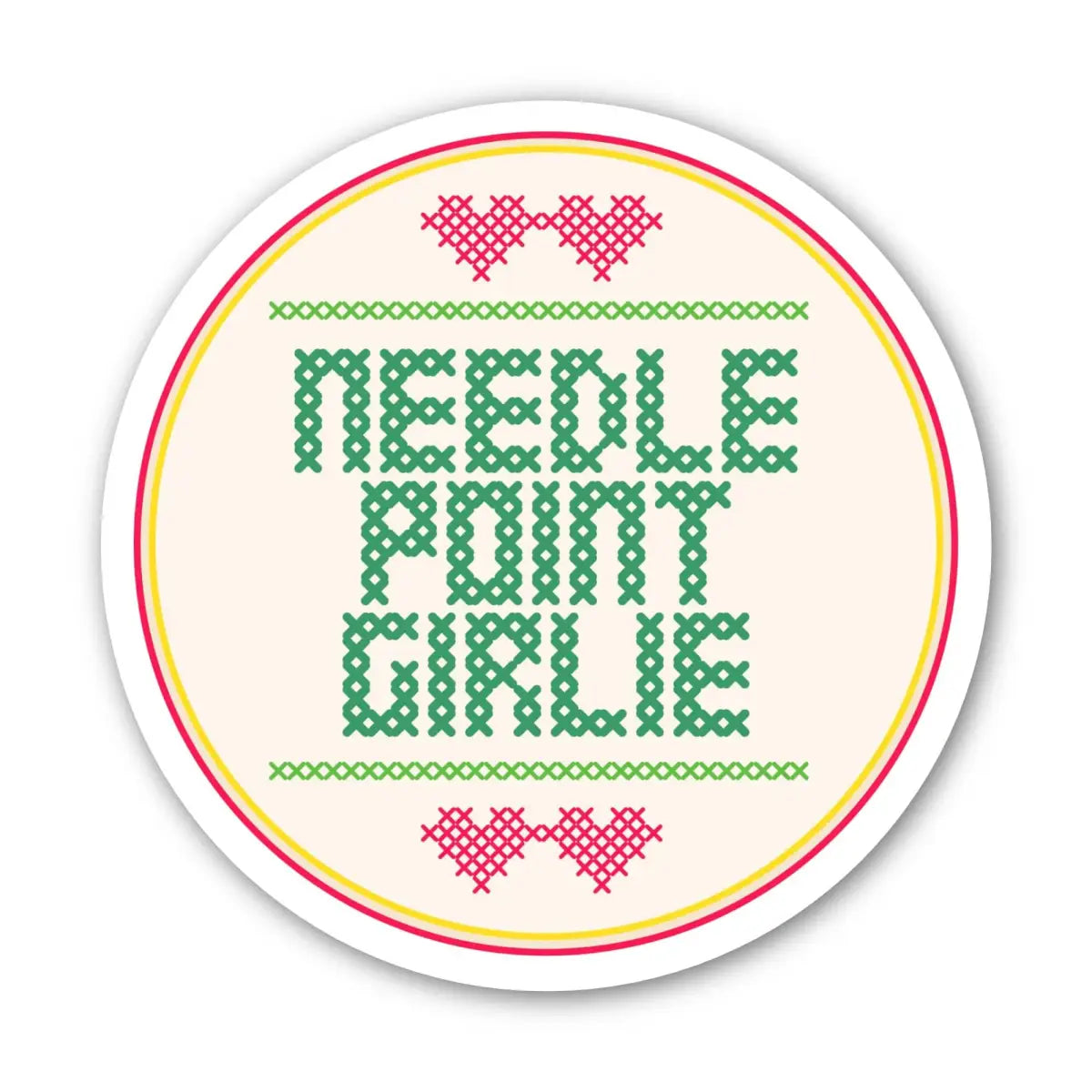 Vinyl Sticker - Needlepoint Girlie - Big Moods