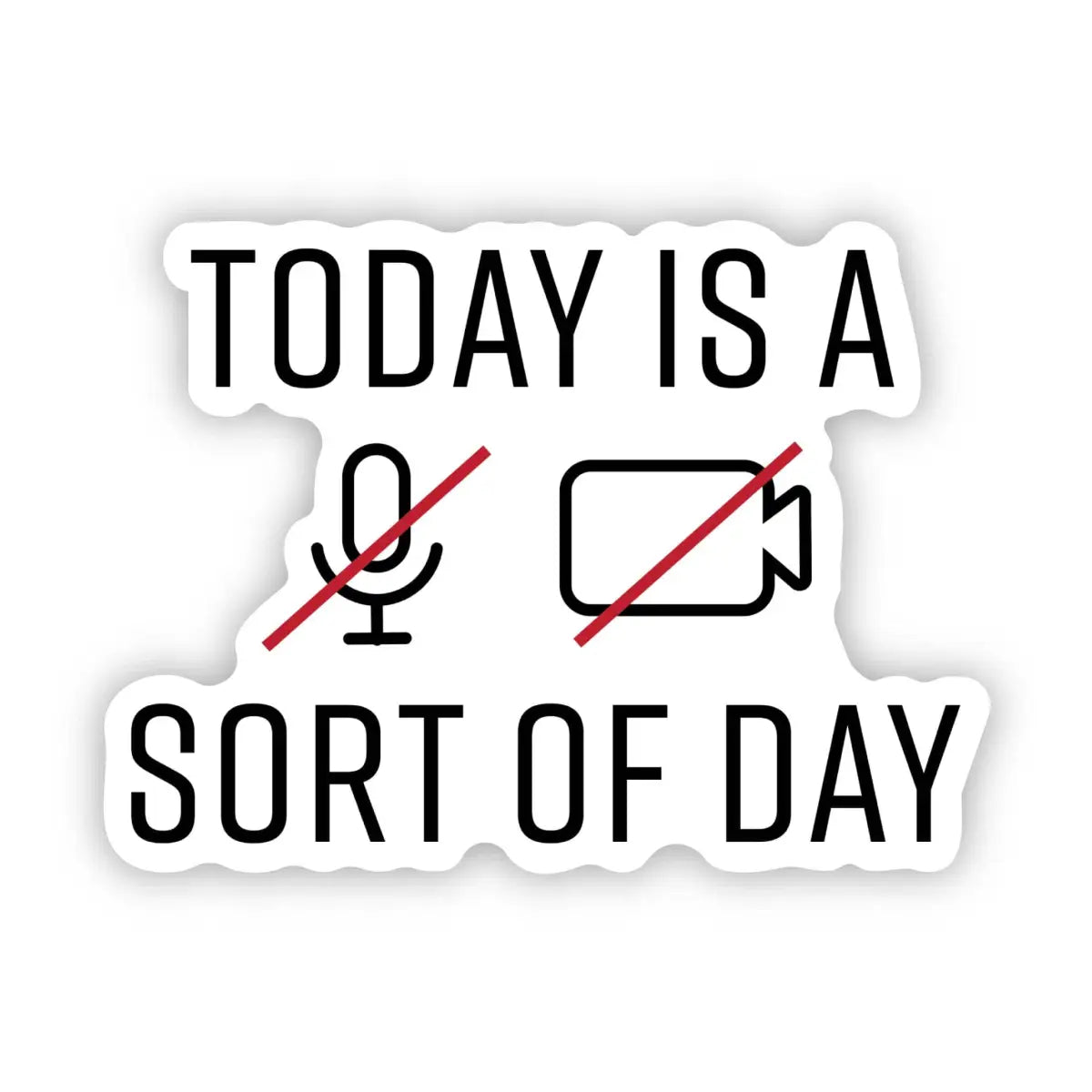 Vinyl Sticker - ’Today is a mute camera off day’ Funny Zoom Work - Big Moods