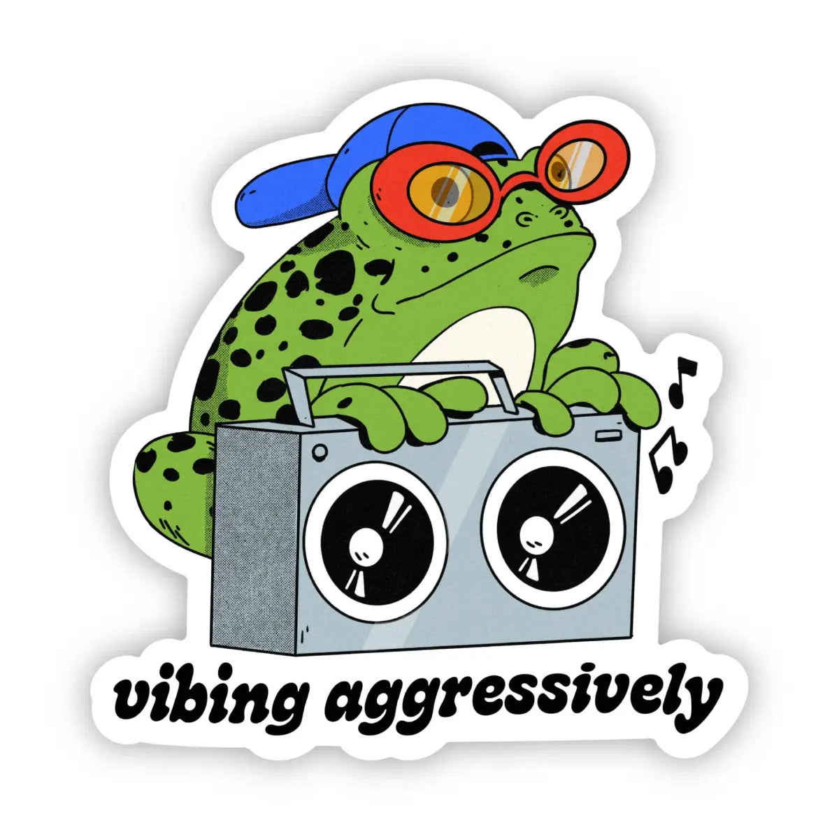 Vinyl Sticker - Vibing Aggressively Frog - Music - Big Moods