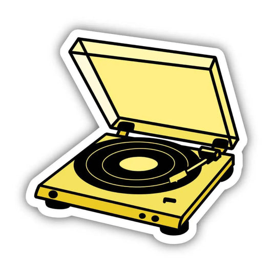 Vinyl Sticker - Yellow Record Player Aesthetic - Big Moods
