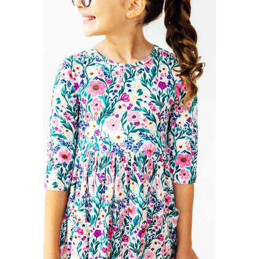 Pocket Twirl Dress - Vivid Garden Floral - 6-12M - Mila & Rose ®