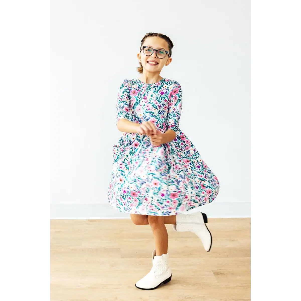 Pocket Twirl Dress - Vivid Garden Floral - Mila & Rose ®