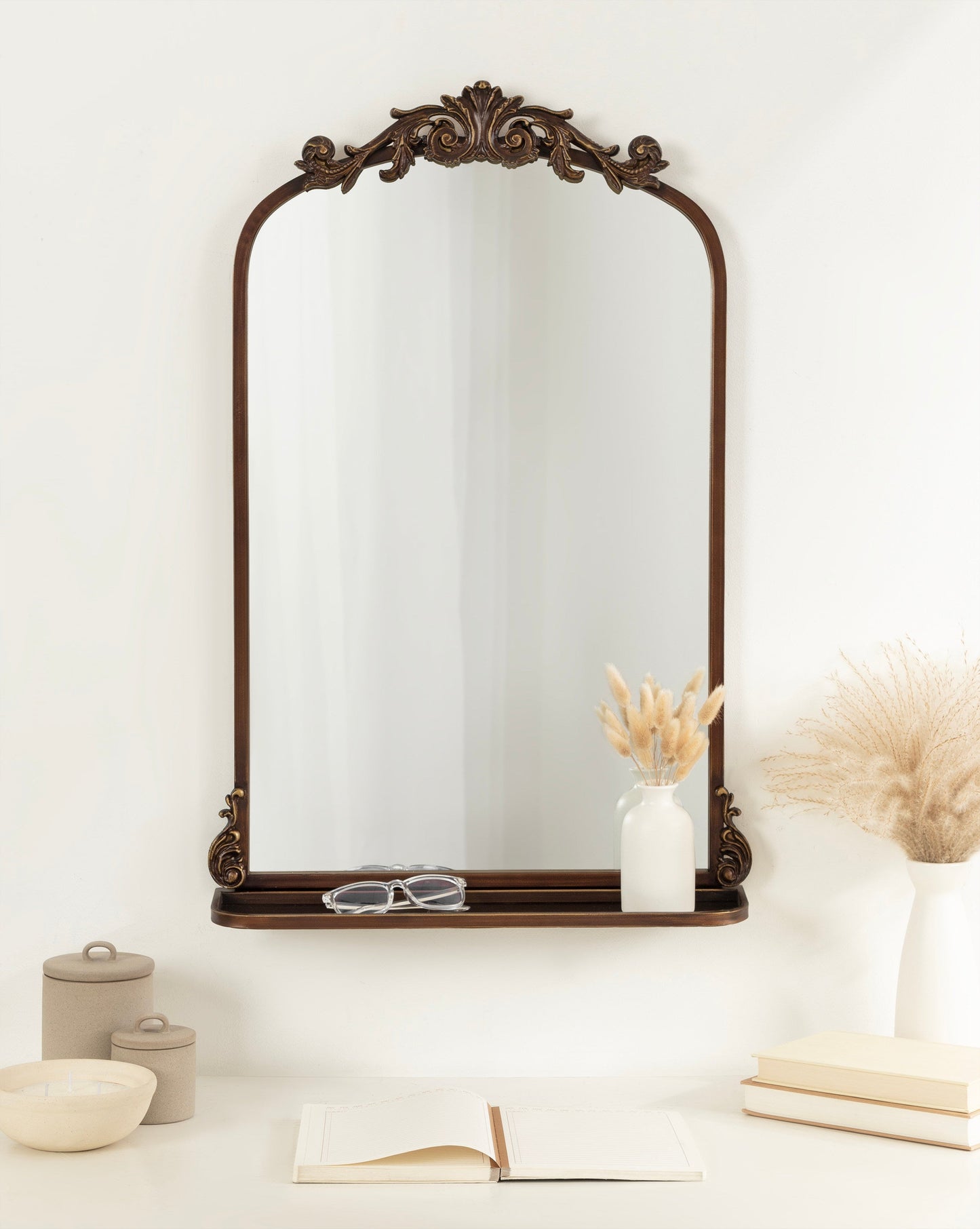 Arendahl Elegant Arch Mirror with Shelf