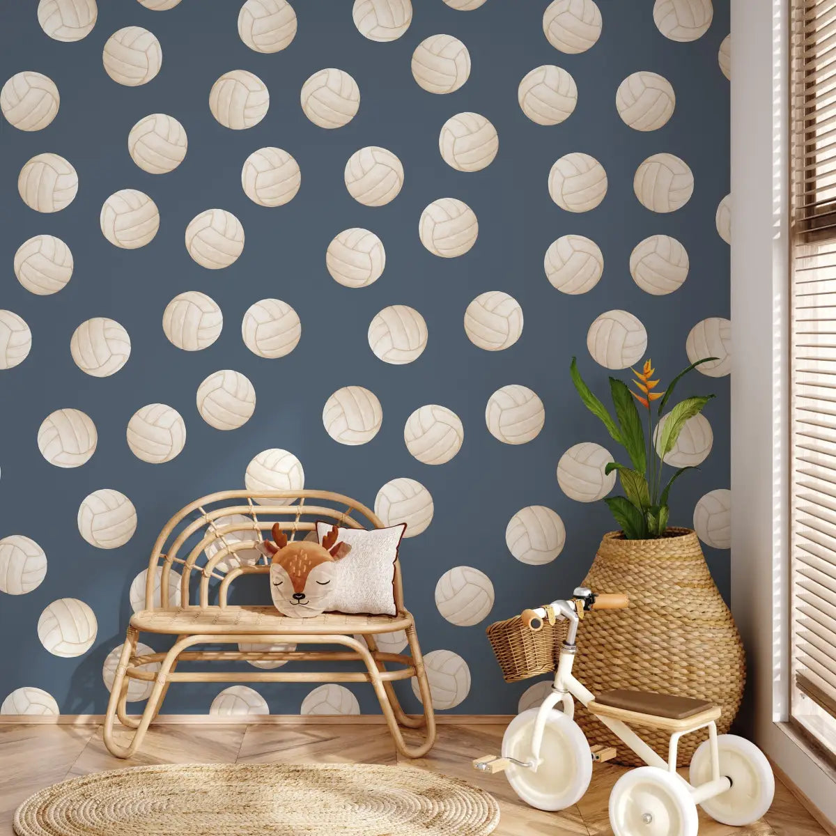 Volley Wallpaper - Volleyball - by Hailey Kiefer - Loomwell Home Goods