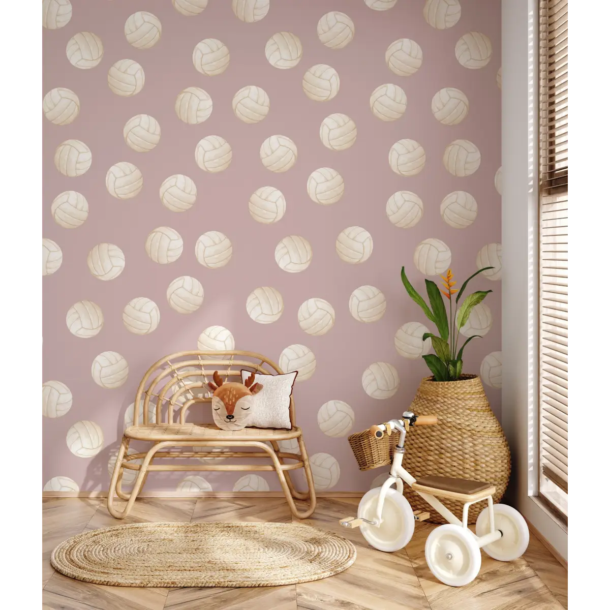 Volley Wallpaper - Volleyball - by Hailey Kiefer - Loomwell Home Goods