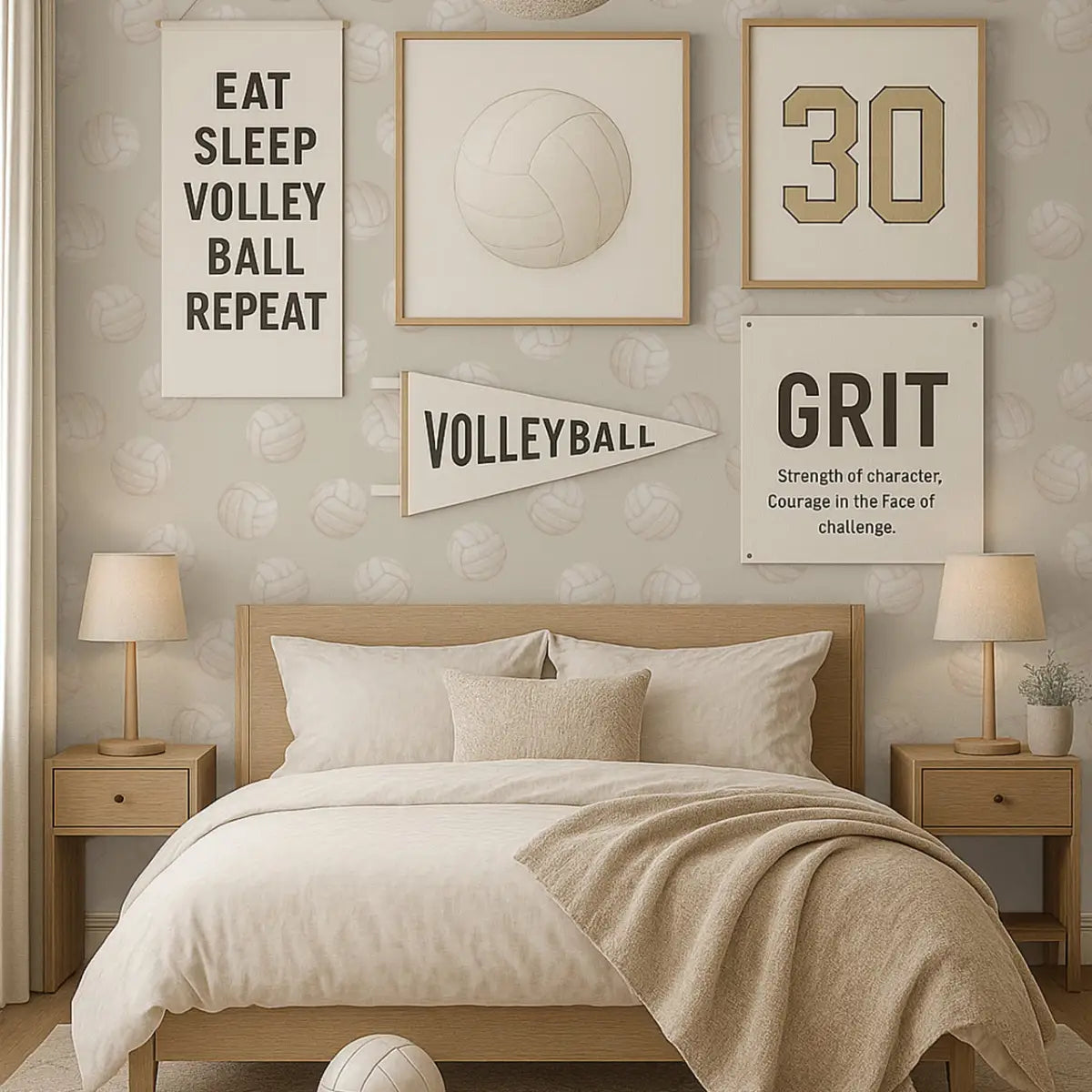 Volley Wallpaper - Volleyball - by Hailey Kiefer - Loomwell Home Goods