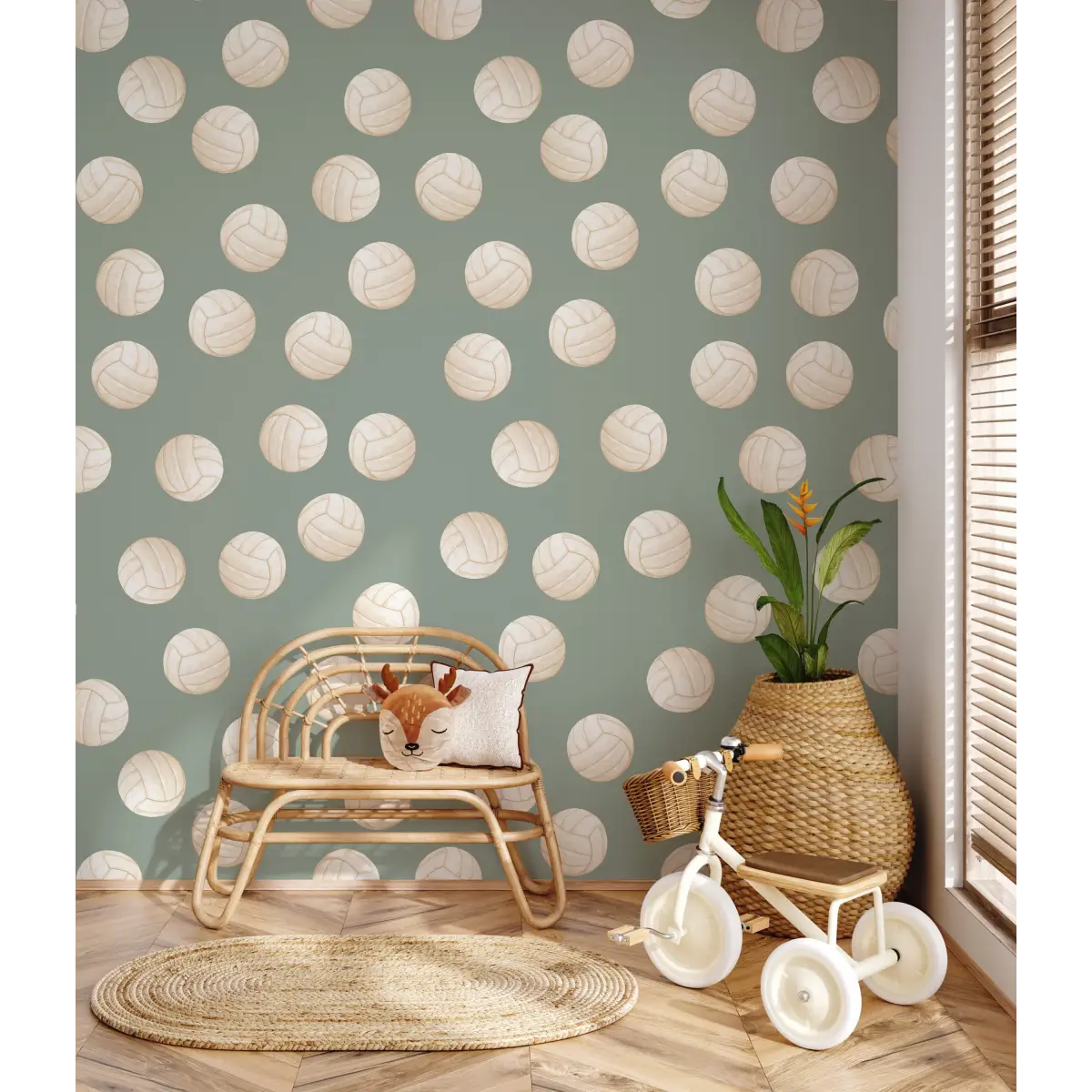 Volley Wallpaper - Volleyball - by Hailey Kiefer - Loomwell Home Goods