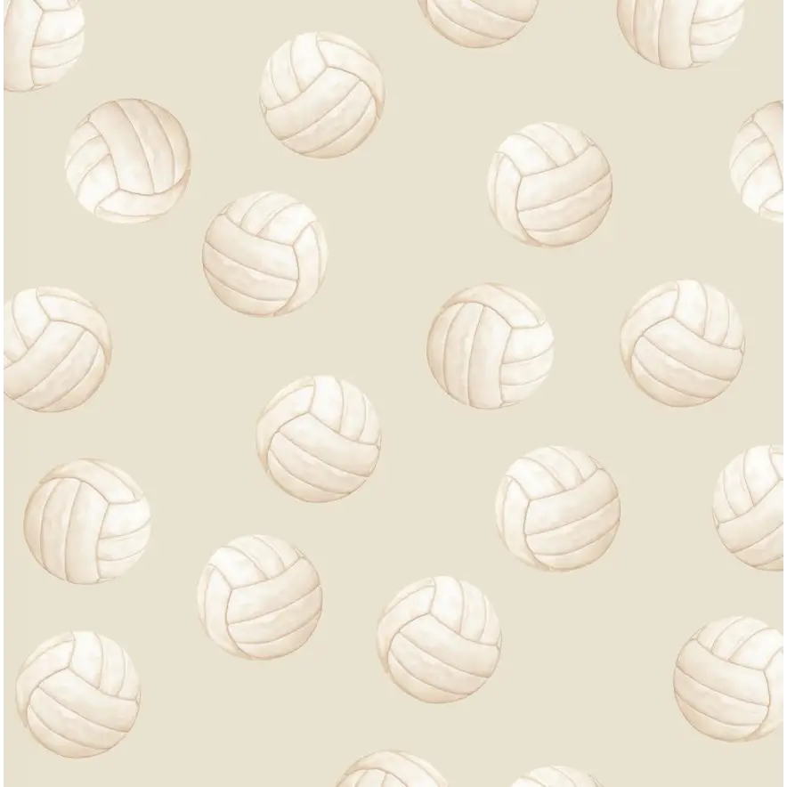 Volley Wallpaper - Volleyball - by Hailey Kiefer - Sample 1 foot by 1 foot / Cream - Loomwell Home Goods
