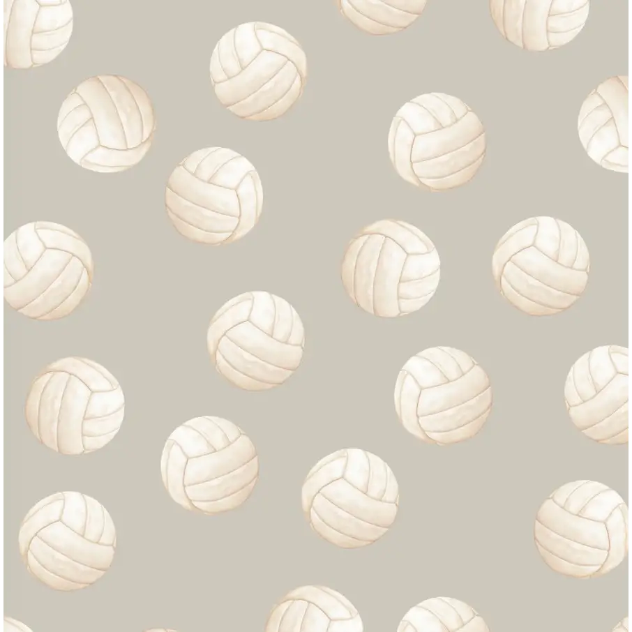 Volley Wallpaper - Volleyball - by Hailey Kiefer - Sample 1 foot by 1 foot / Gray - Loomwell Home Goods