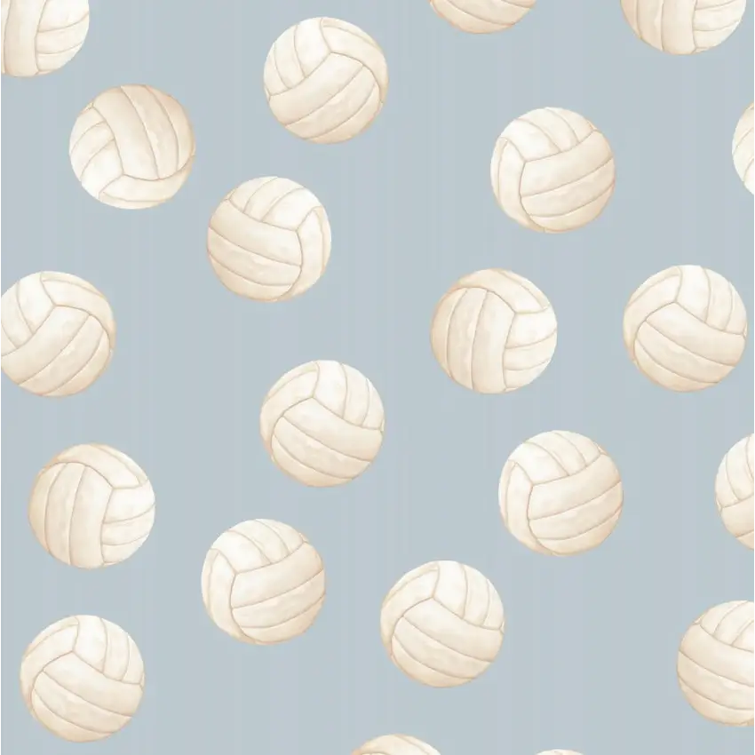Volley Wallpaper - Volleyball - by Hailey Kiefer - Sample 1 foot by 1 foot / Light Blue - Loomwell Home Goods
