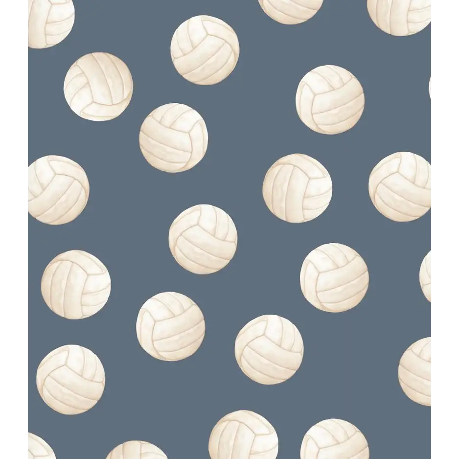 Volley Wallpaper - Volleyball - by Hailey Kiefer - Sample 1 foot by 1 foot / Navy - Loomwell Home Goods