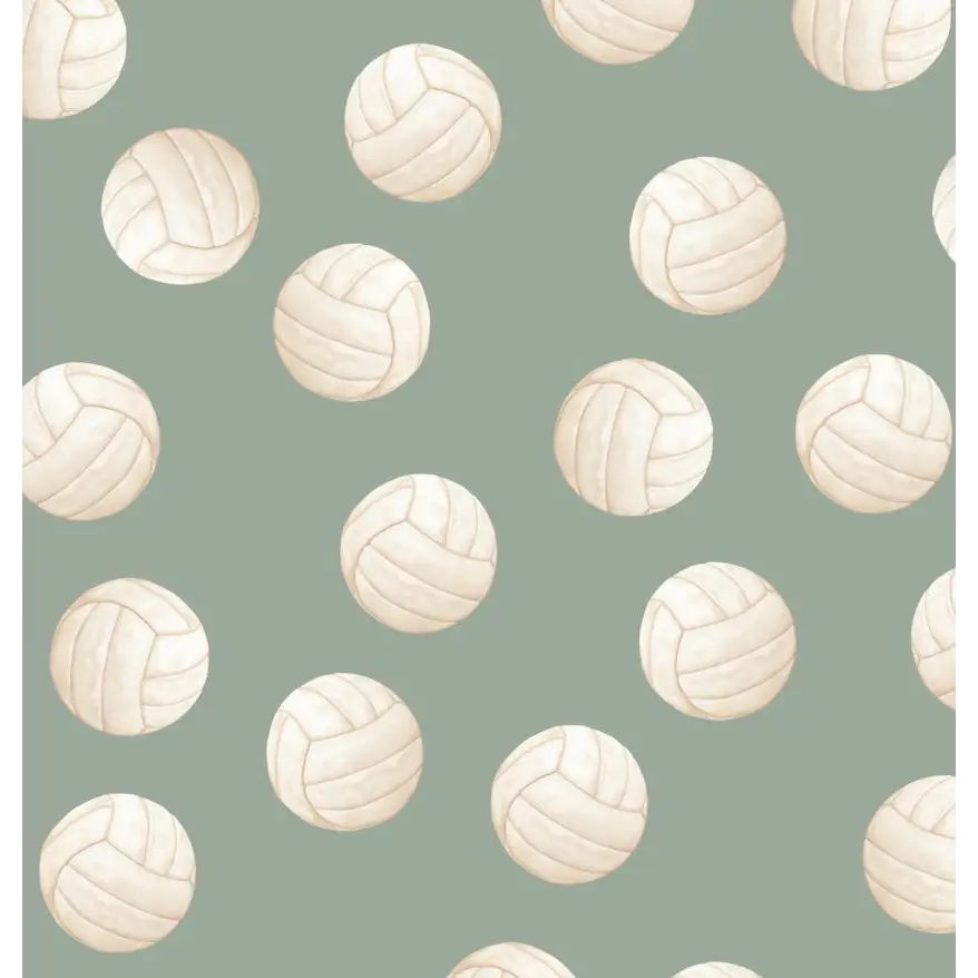 Volley Wallpaper - Volleyball - by Hailey Kiefer - Sample 1 foot by 1 foot / Sage - Loomwell Home Goods
