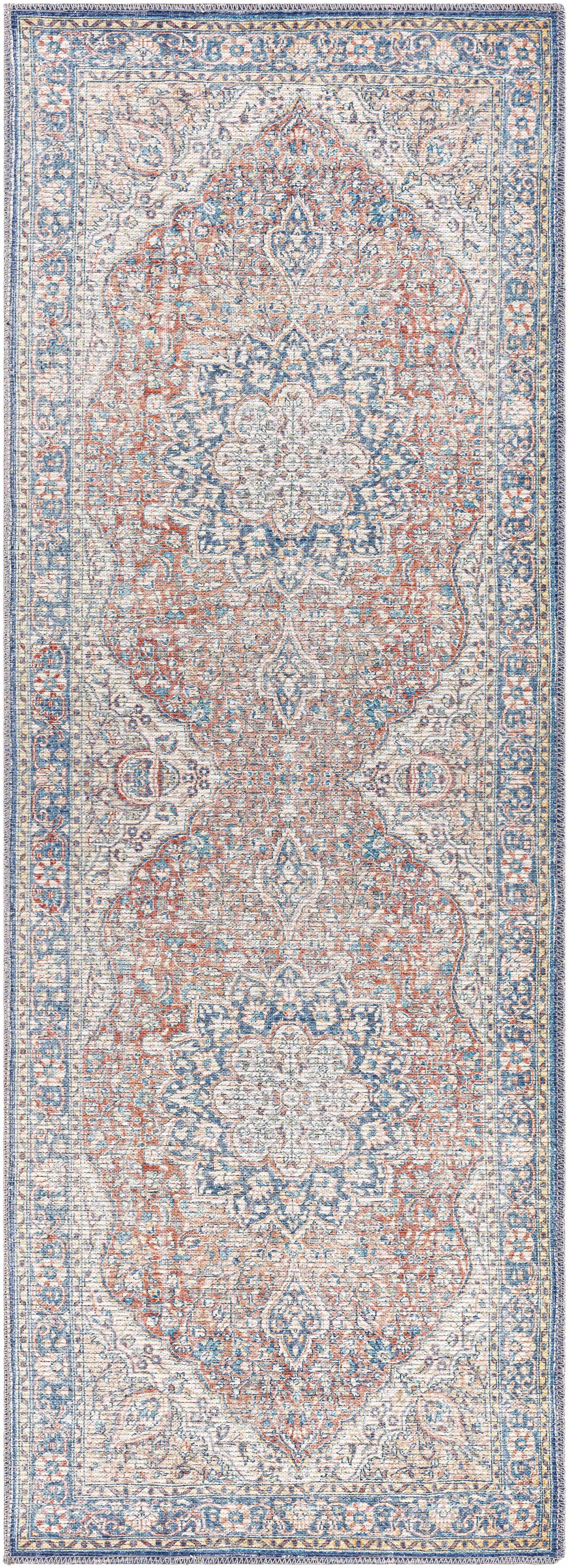 Wacousta Red&Blue Washable Rug - 2’7’’ x 7’3’’ Runner - Boutique Rugs