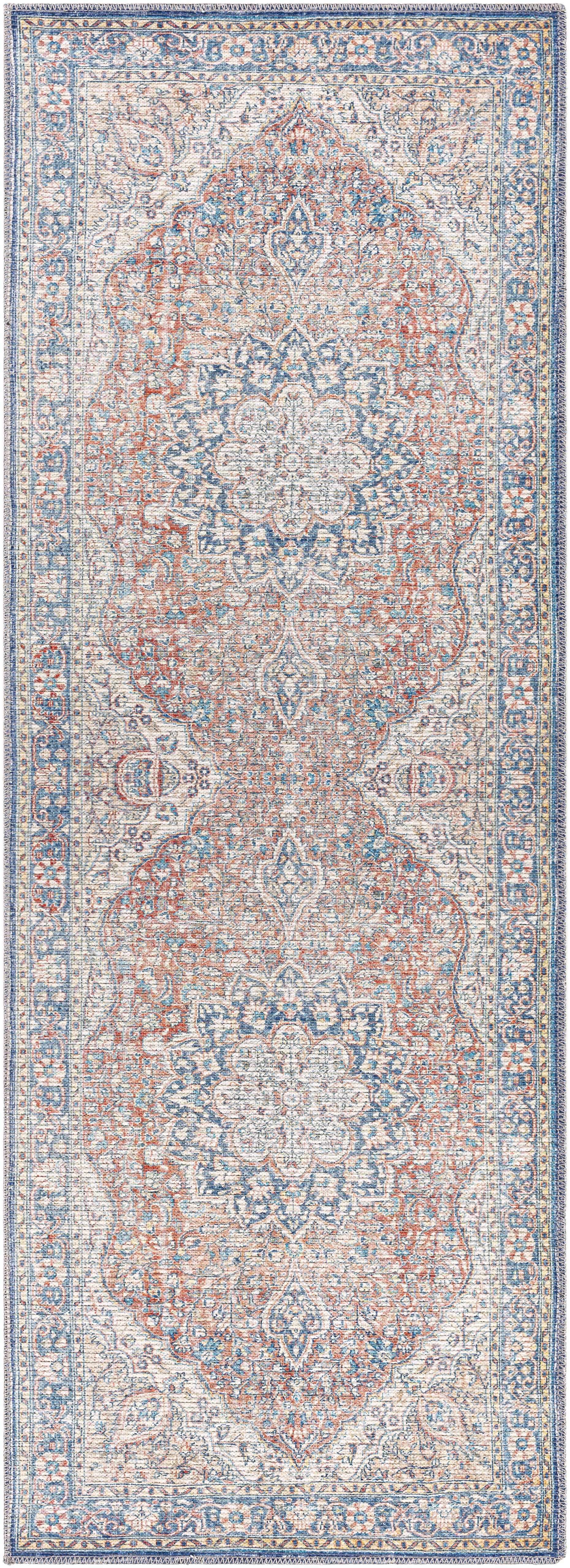 Wacousta Red&Blue Washable Rug - 2’7’’ x 7’3’’ Runner - Boutique Rugs