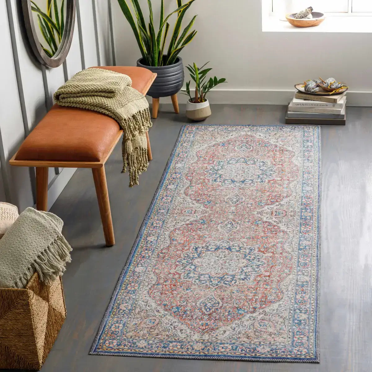 Wacousta Red & Blue Washable Rug - Boutique Rugs