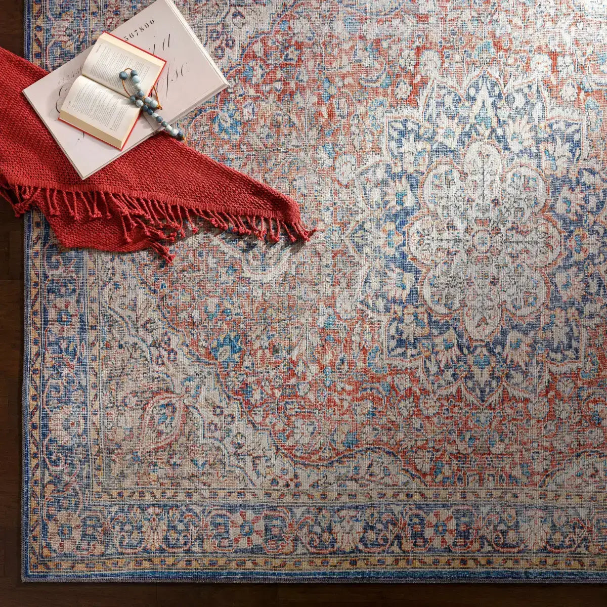 Wacousta Red & Blue Washable Rug - Boutique Rugs