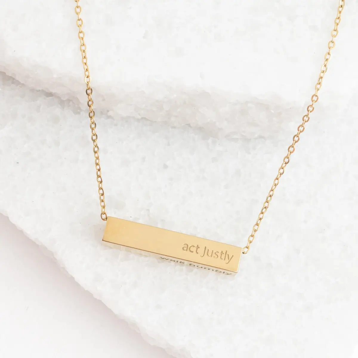 Walk Humbly Bar Necklace - Starfish Project