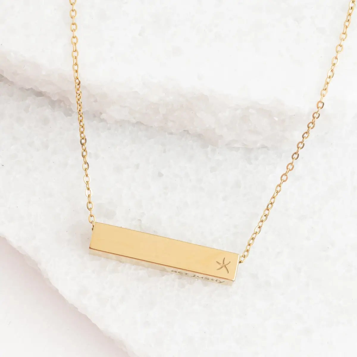 Walk Humbly Bar Necklace - Starfish Project