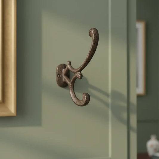 Vintage Wall Hook - Cast Iron for Coats Keys or Towels - Iron & Blossom