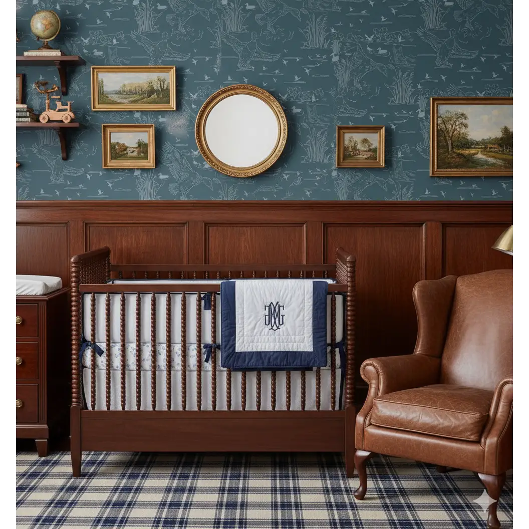 Wallace Wallpaper - Ducks Line Drawings - by Painted Hawk Design - Loomwell Home Goods