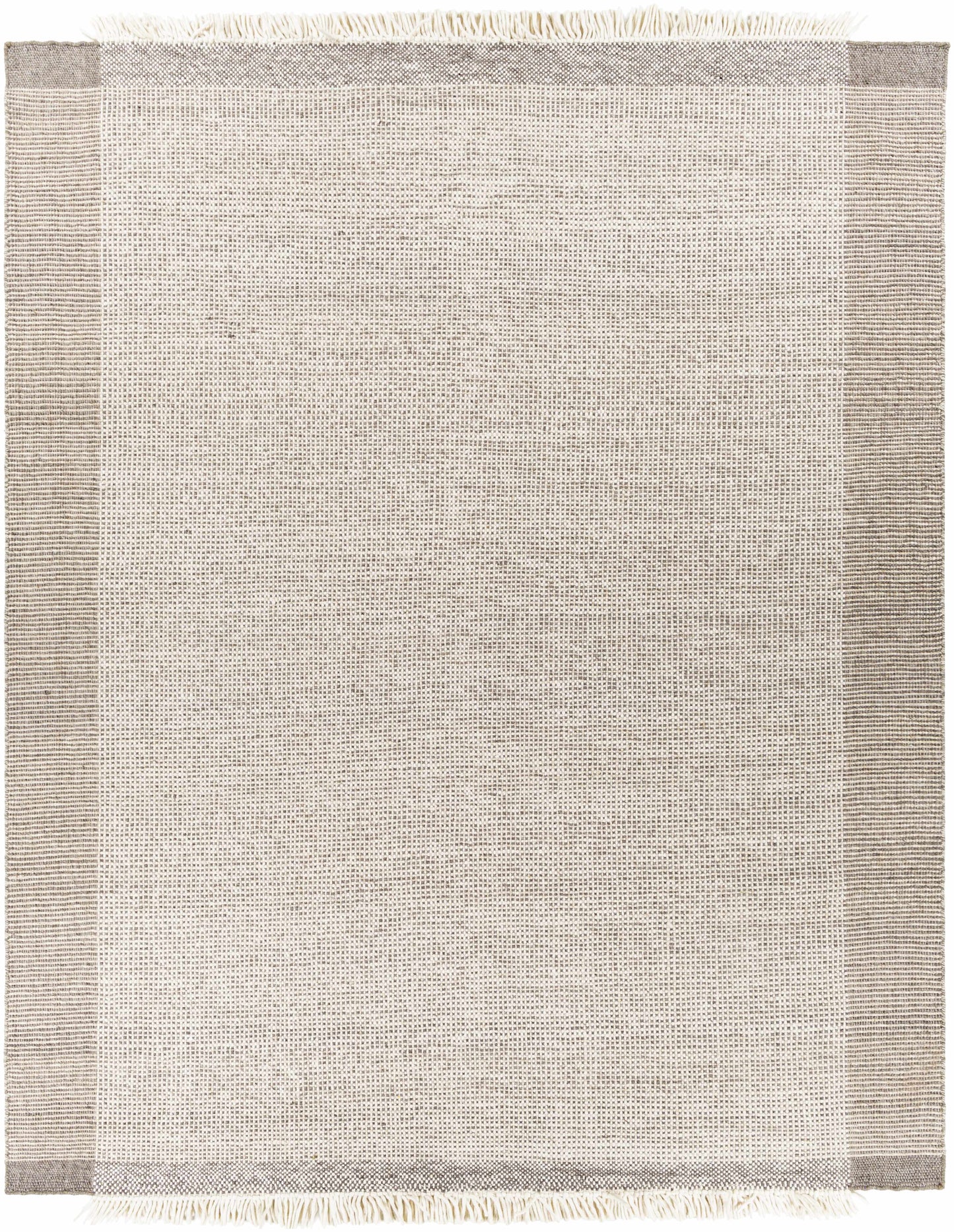 Beige Grid Flat Woven Wool Rug - 8’ x 10’ Rectangle - Boutique Rugs