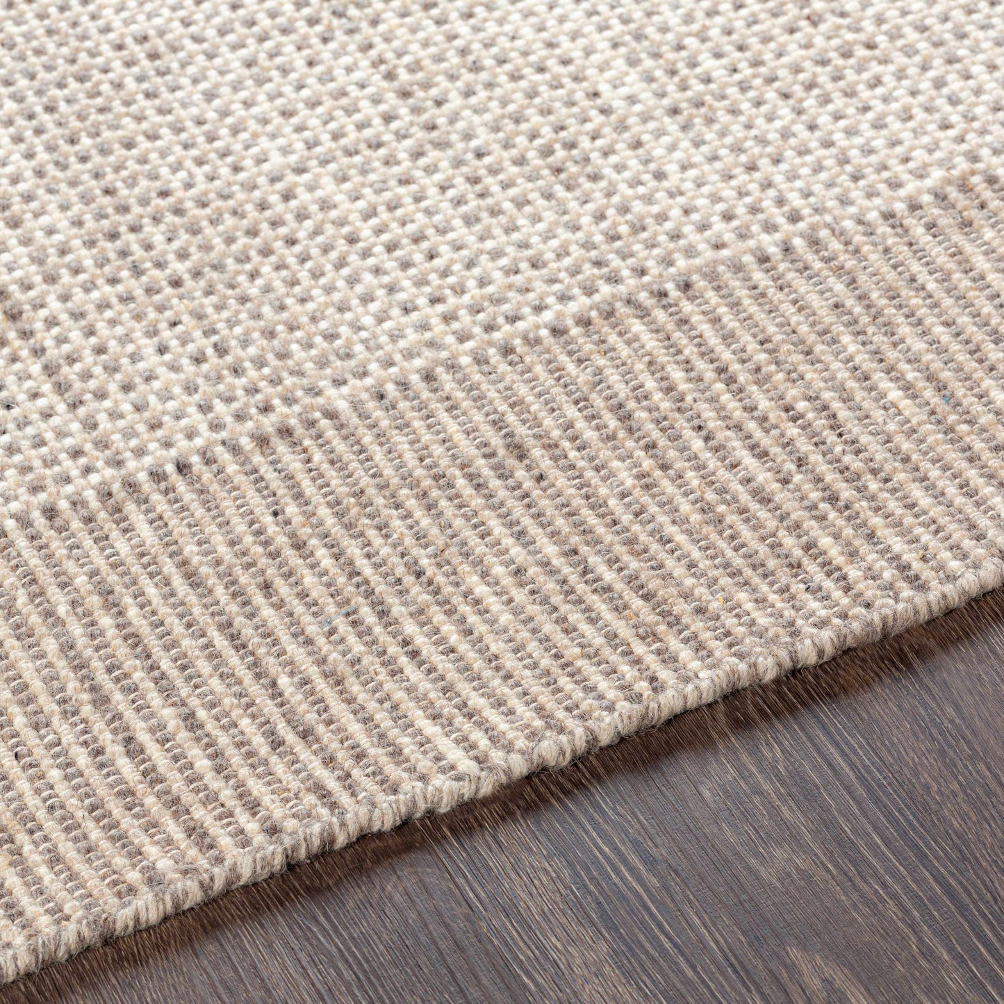 Beige Grid Flat Woven Wool Rug - Boutique Rugs