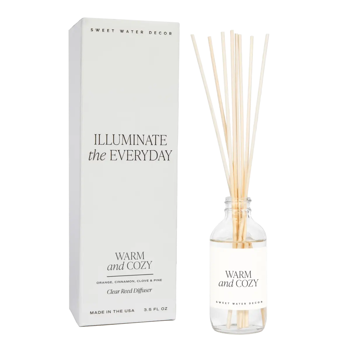 Warm and Cozy Clear Reed Diffuser - Sweet Water Decor