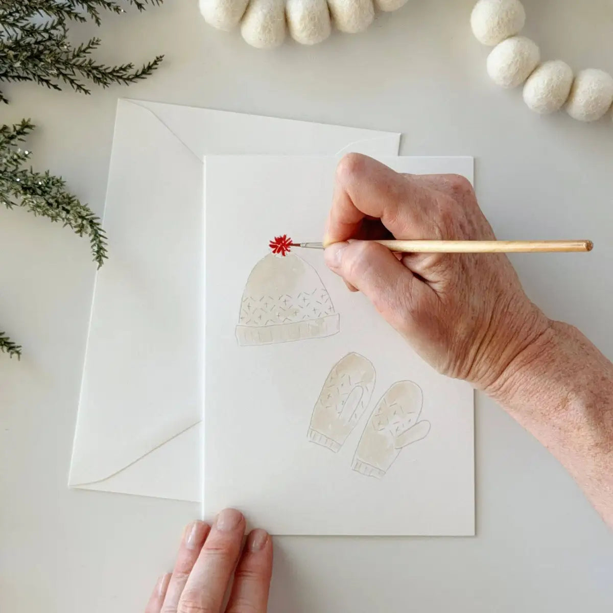 Watercolor Notecard Set - Warm + Cozy - Paintable Note Card Kit - emily lex studio
