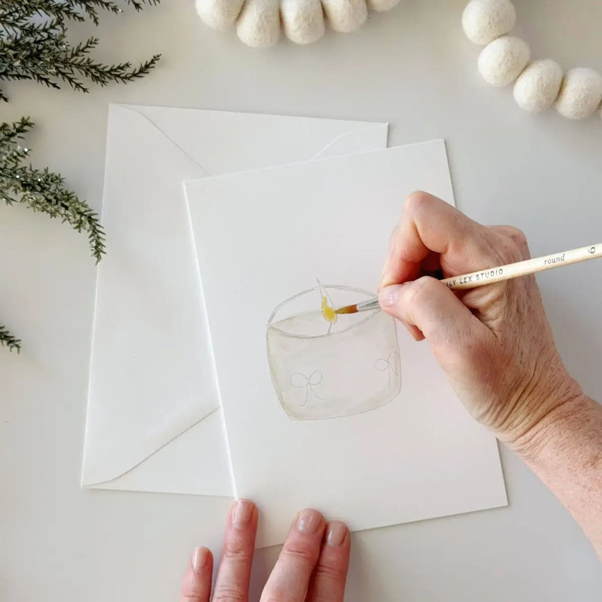 Watercolor Notecard Set - Warm + Cozy - Paintable Note Card Kit - emily lex studio