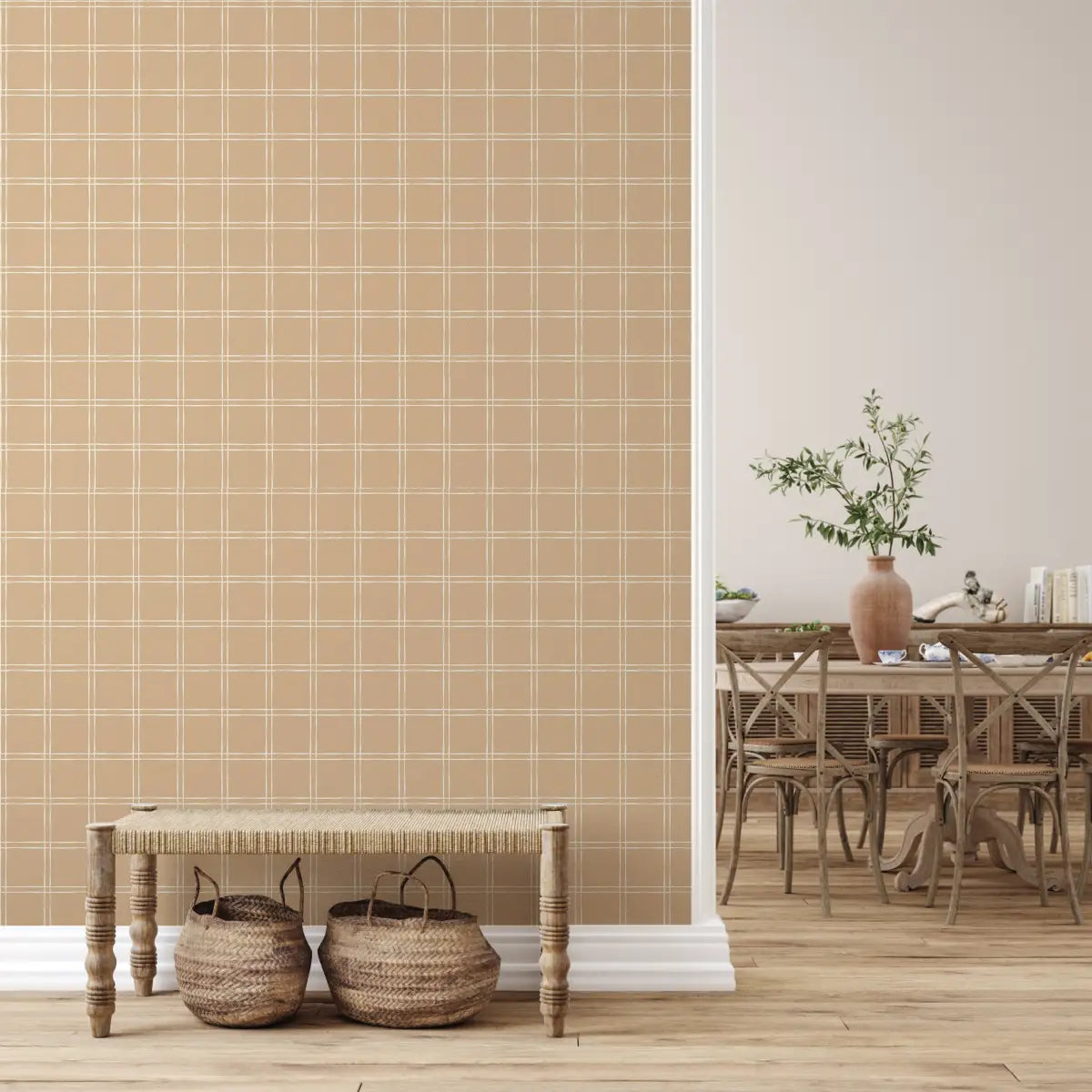 Warner Wallpaper - Simple Check - by Creating to Love - Loomwell Home Goods