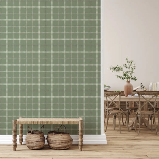 Warner Wallpaper - Simple Check - by Creating to Love - Loomwell Home Goods
