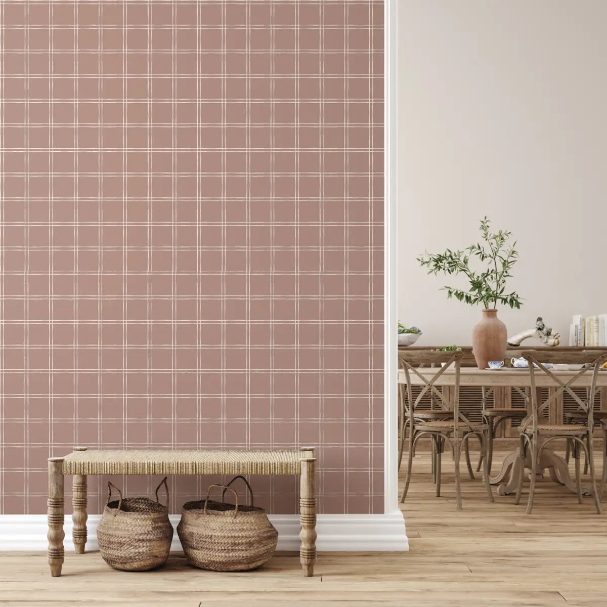 Warner Wallpaper - Simple Check - by Creating to Love - Loomwell Home Goods