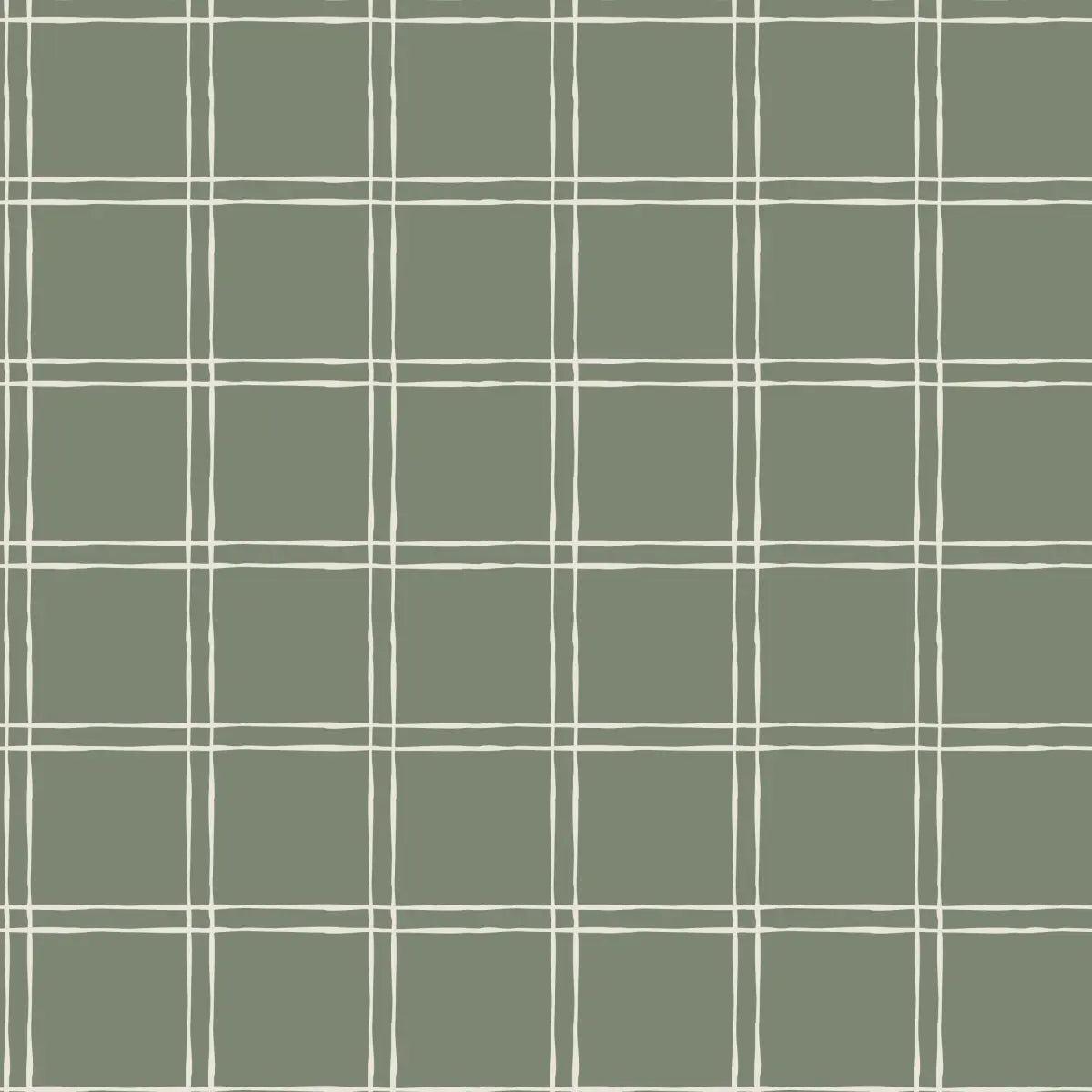 Warner Wallpaper - Simple Check - by Creating to Love - Sample 1 foot by 1 foot / Green - Loomwell Home Goods