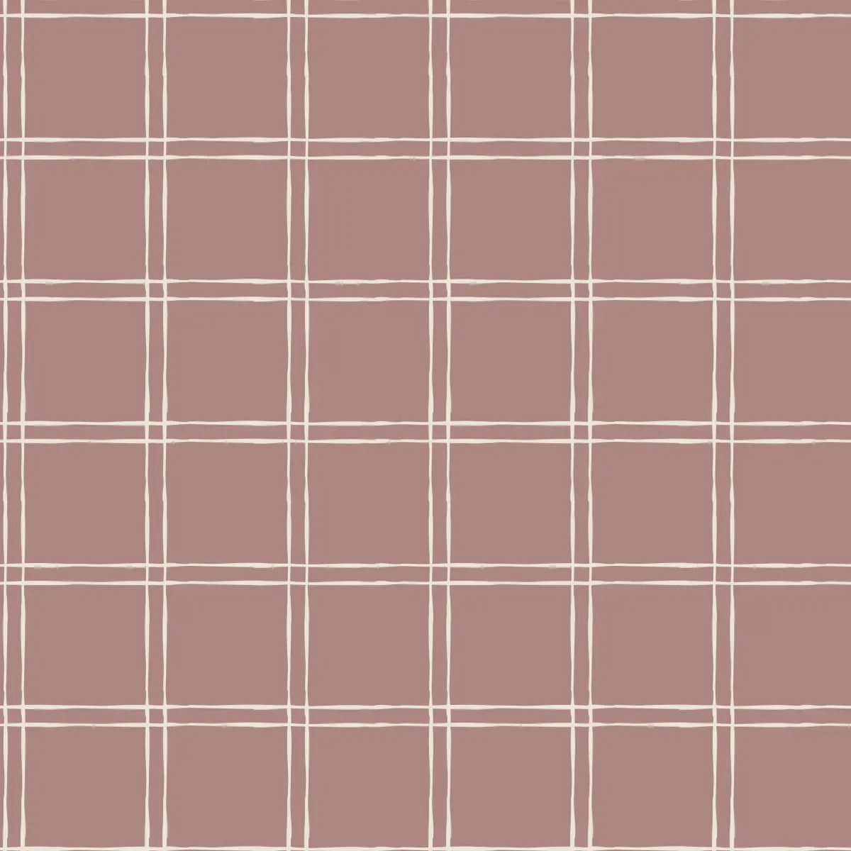 Warner Wallpaper - Simple Check - by Creating to Love - Sample 1 foot by 1 foot / Mauve - Loomwell Home Goods