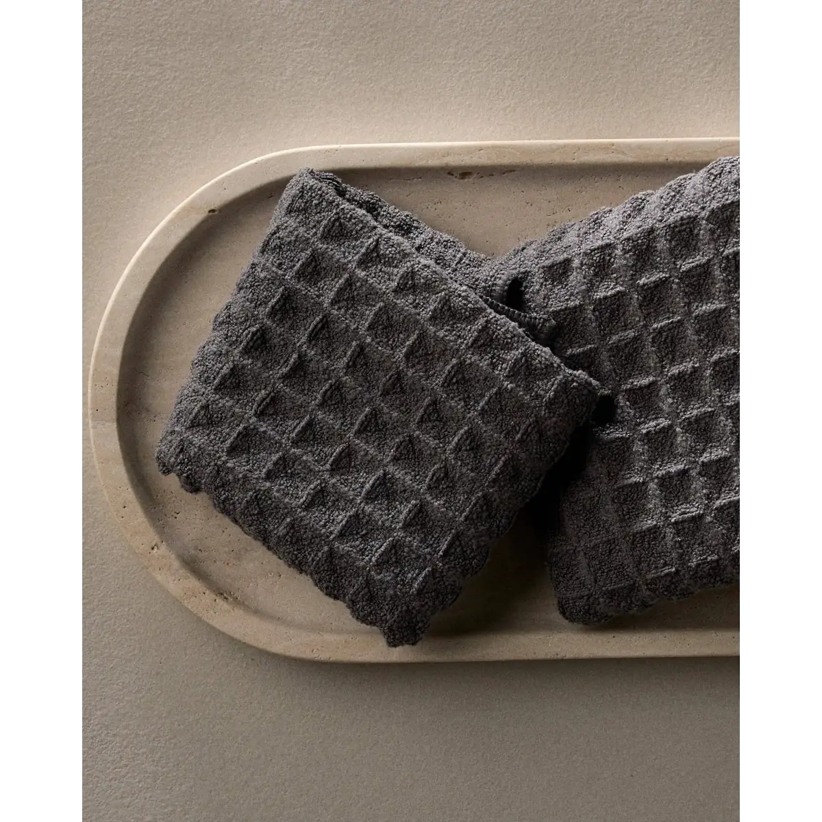 Washcloth Set - Charcoal Waffle - Geometry