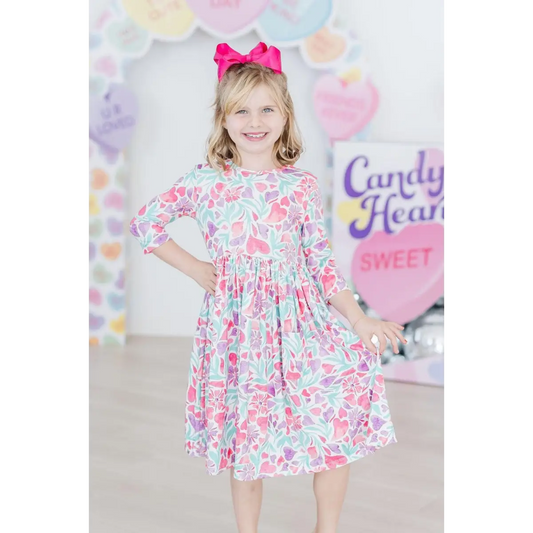 Pocket Twirl Dress - Watercolor Hearts - Mila & Rose ®