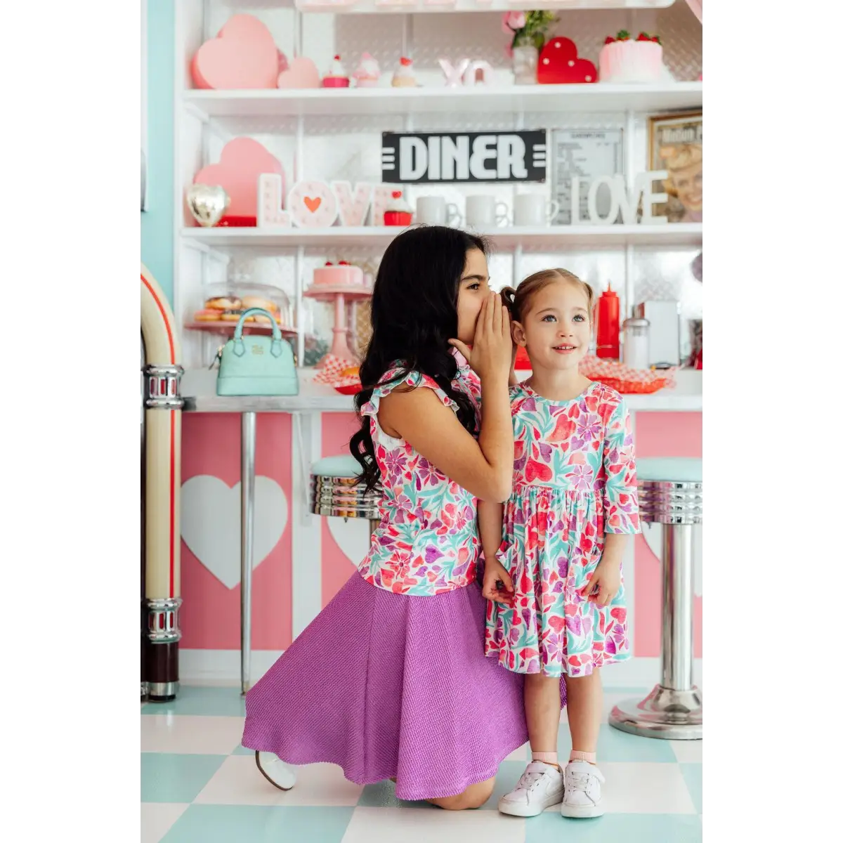 Pocket Twirl Dress - Watercolor Hearts - Mila & Rose ®