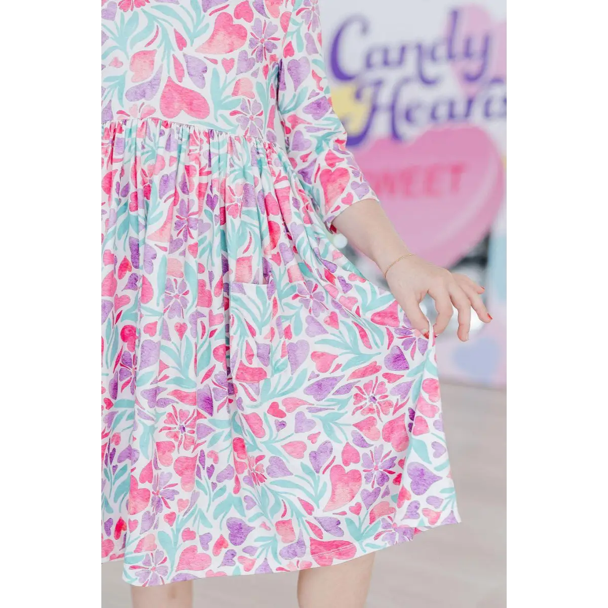 Pocket Twirl Dress - Watercolor Hearts - Mila & Rose ®