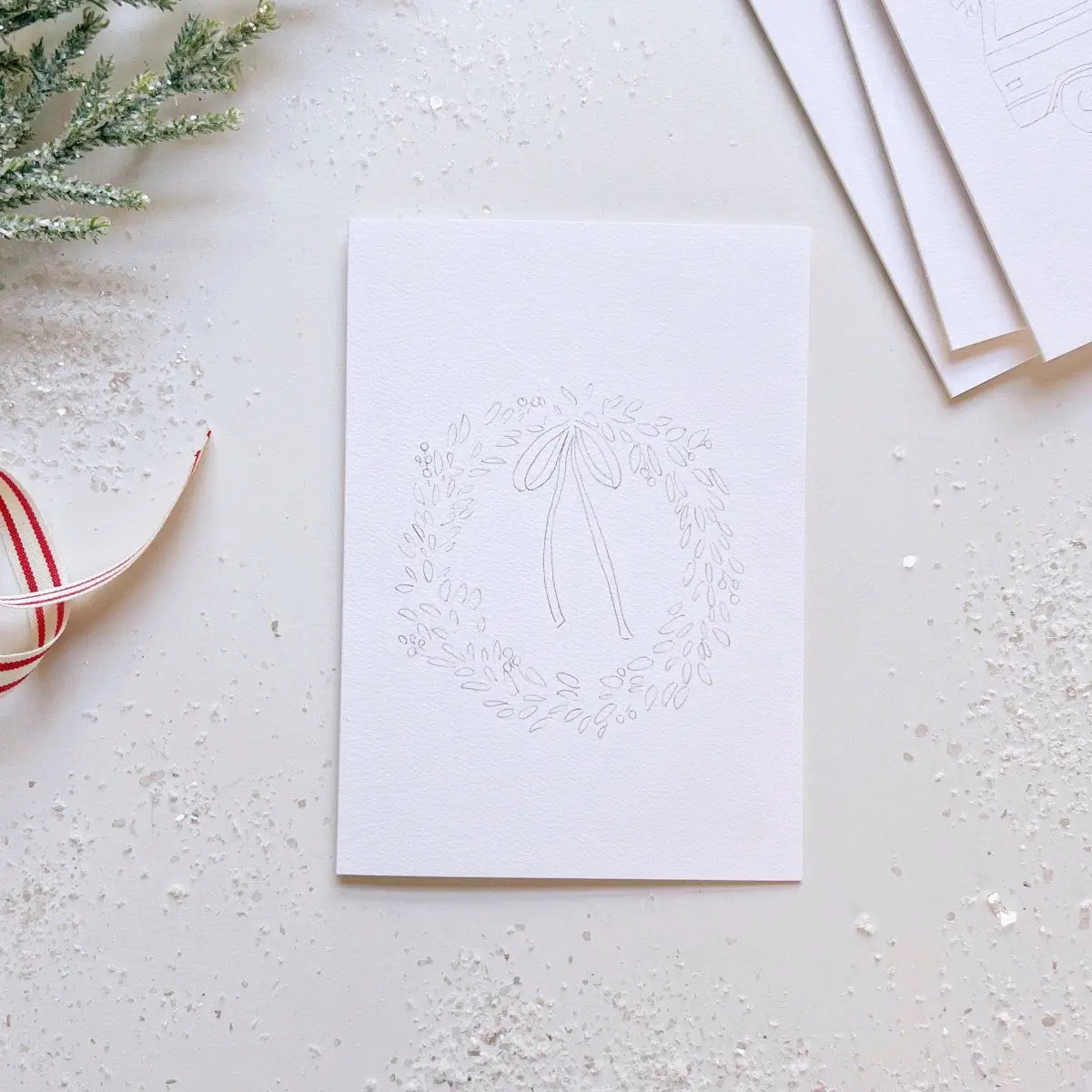 Watercolor Notecard Set - Christmas Cheer - Paintable - emily lex studio