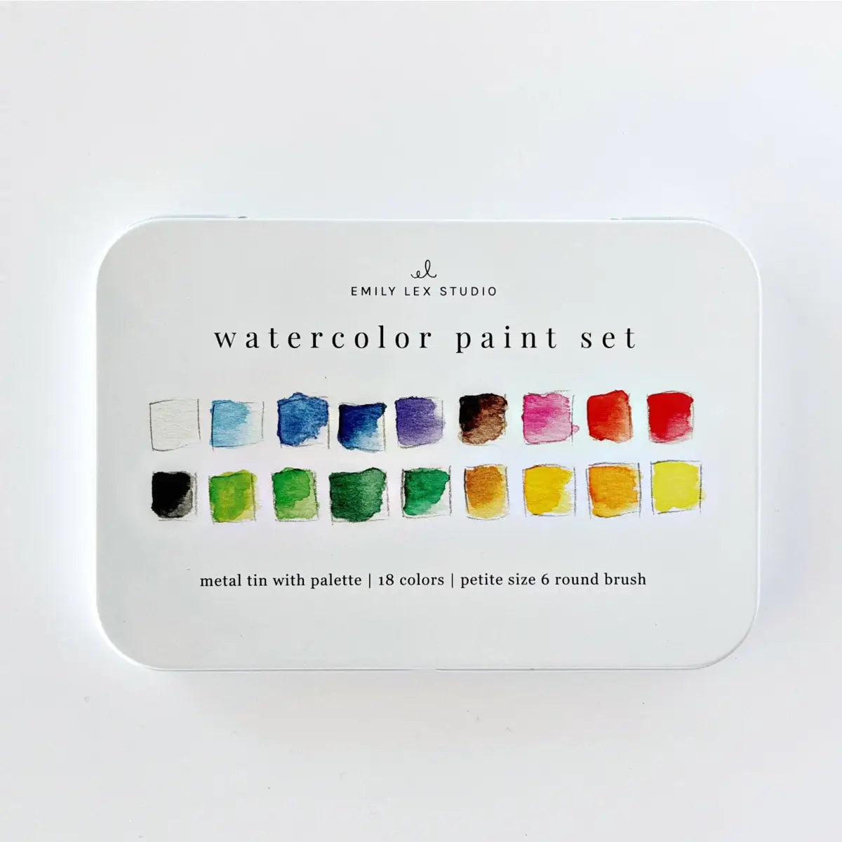 Watercolor Paint Set - 18 Colors with Brush - emily lex studio