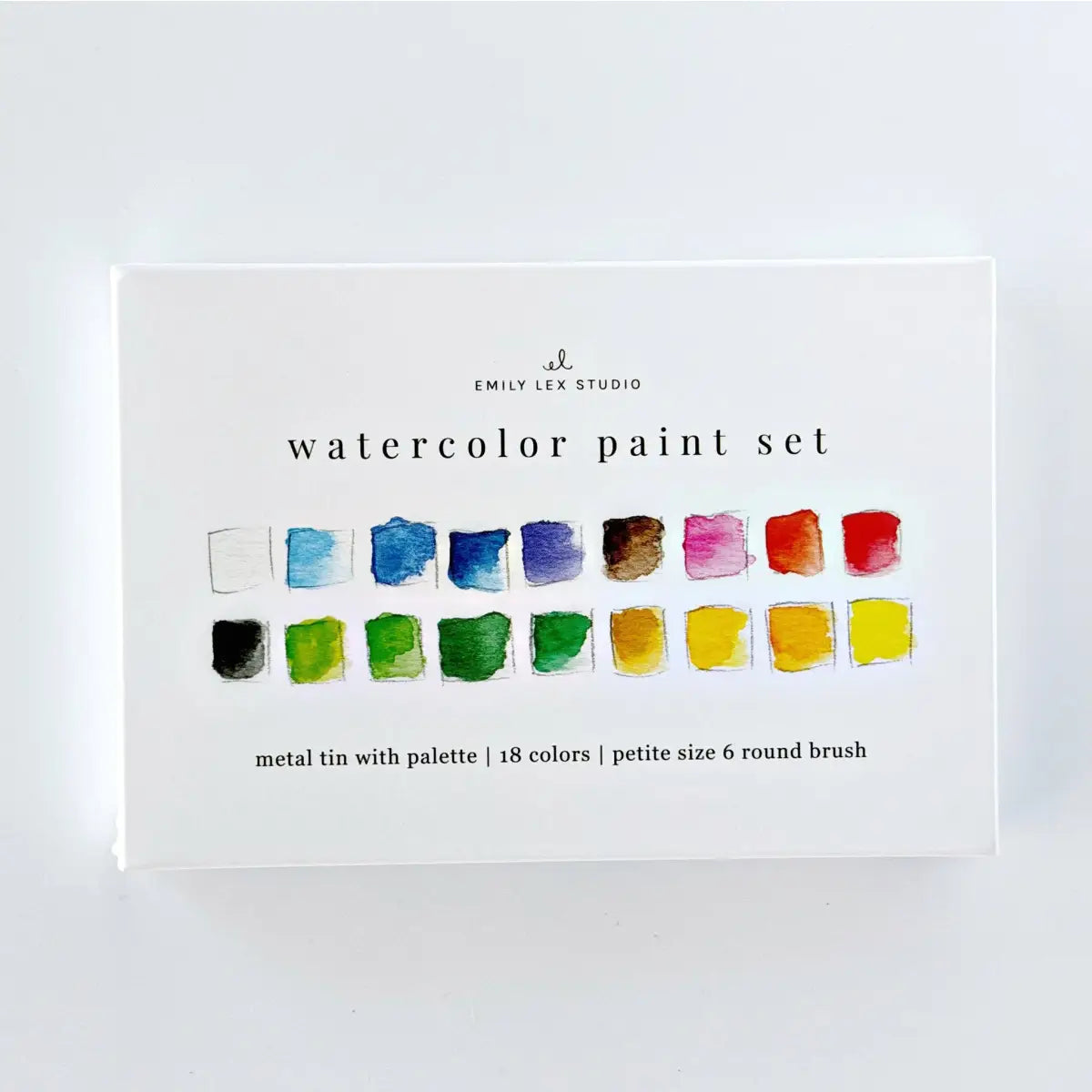 Watercolor Paint Set - 18 Colors with Brush - emily lex studio