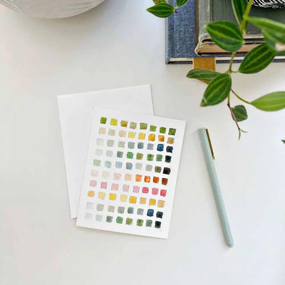 Watercolor Paint Swatch Notecards Set - emily lex studio