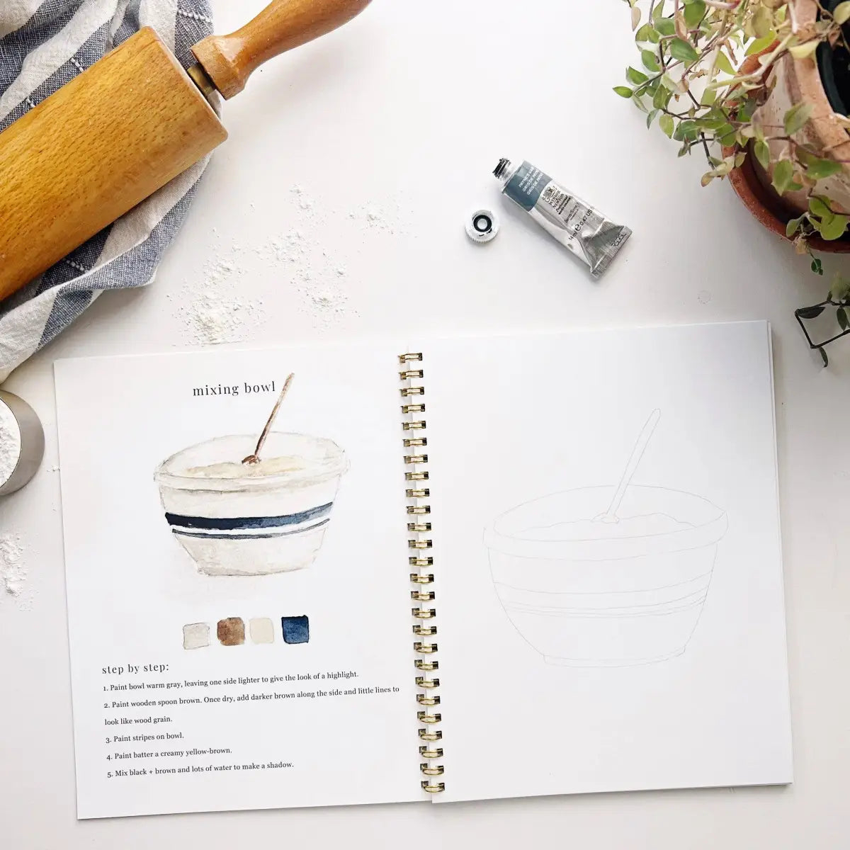 Watercolor Workbook - Baking - Emily Lex - emily lex studio