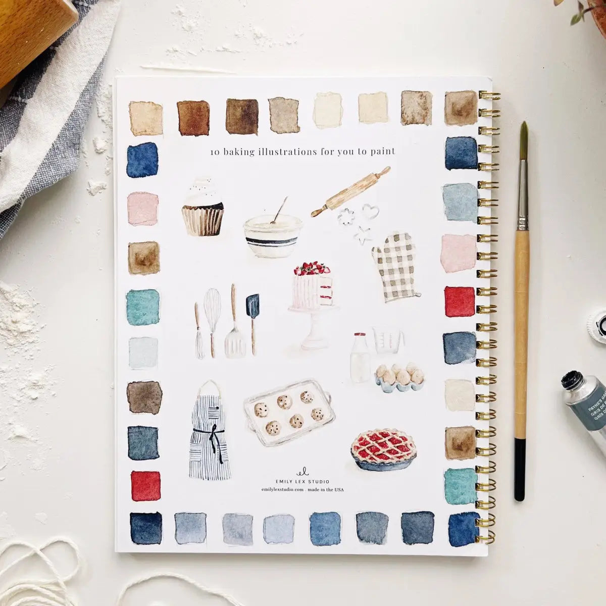 Watercolor Workbook - Baking - Emily Lex - emily lex studio
